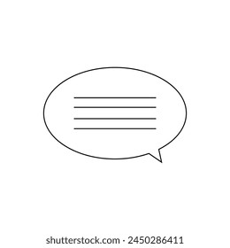 Icono de línea de chat. Signo de burbuja de habla. Símbolo de comunicación o comentario. Formas geométricas. Ilustración vectorial. Archivo Eps 414.