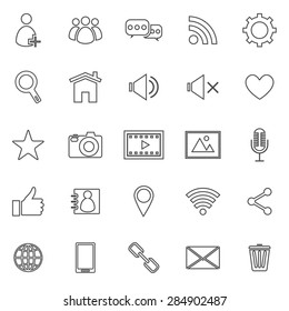 Chat line icons on white background, stock vector