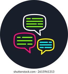 Chat Line Multi Colour Circle