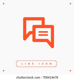 Chat line vector icon