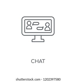 Chat linear icon. Chat concept stroke symbol design. Thin graphic elements vector illustration, outline pattern on a white background, eps 10.