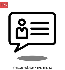 Chat, linear icon. One of a set of linear web icons