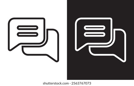 Chat, linear style icon. Speech bubbles indicating conversation or messaging. Editable stroke width.
comment icon speech bubble symbol Chat message icon - talk message Bubble chat icon.