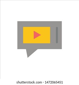 Chat, Live, Video, Service  Flat Color Icon. Vector icon banner Template