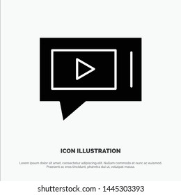 Chat, Live, Video, Service solid Glyph Icon vector