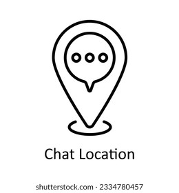 Ilustración de diseño de iconos de localización de charla. Mapa y símbolo de navegación en el fondo blanco Archivo EPS 10