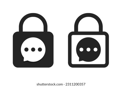 Chat lock icon. Illustration vector