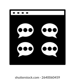 Chat Log glyph, mini illustration icon. use for modern concept, print, UI, UX kit, web and app development. Vector related to product offering, marketing, business.