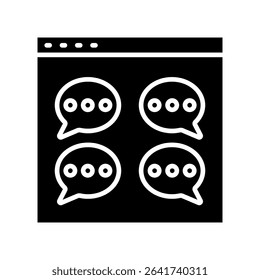 Chat Log glyph, mini illustration icon. use for modern concept, print, UI, UX kit, web and app development. Vector related to product offering, marketing, business.