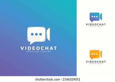Chat-Logo mit Kamera-Video-Design-Vorlage