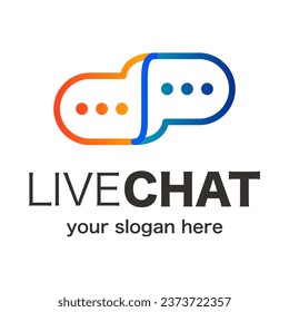 Chat logo color line gradient style isolated