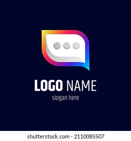 chat logo in colorful gradient colors, ready to use for template