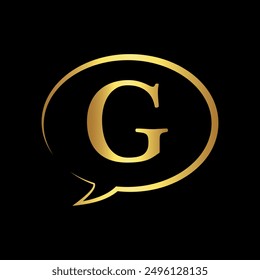 Chat Logo combine with letter G vector template