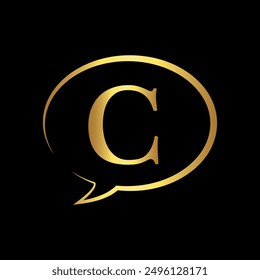 Chat Logo combine with letter G vector template