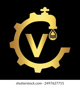 Chat Logo combine with letter V vector template