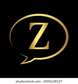 Chat Logo combine with letter Z vector template