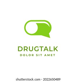 Chat logo concept in pill shape. Pill concept logo. Eps 10