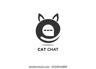 chat logo design with cat concept