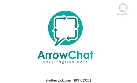 Chat logo design combined with directional arrows. You can use it for chat logos and other technologies. vector
