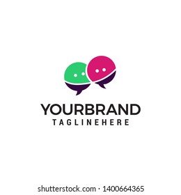chat logo design concept template vector