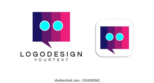 chat logo design. icon app smartphone color full