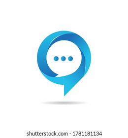 Diseño de logotipo de chat, icono, vector