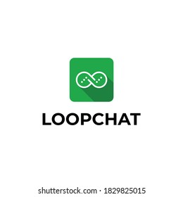 diseño de logotipo de chat simple vector moderno con concepto de bucle