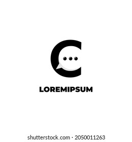 Chat-Logo-Design auf isoliertem Hintergrund Buchstabe c mit Sprechblase-Konzept