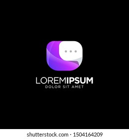 Chat Logo Design Template, Communication Technology