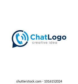 Chat logo design template illustration.