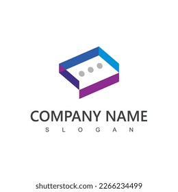 Chat Logo Design Template, Message Icon