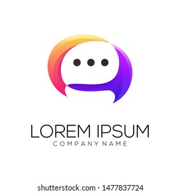 Chat logo design vector abstract