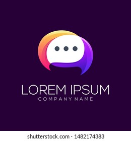 Chat logo design vector abstract