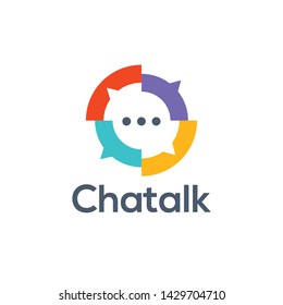 Chat logo design vector icon