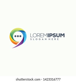 chat logo design vector illustration