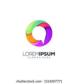 chat logo design vector illustration