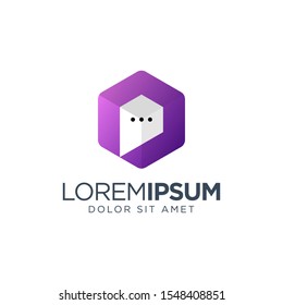 Chat Logo Design Vector Illustration