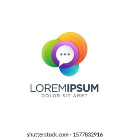 Chat Logo Design vector illustration, colorful logo
