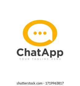 Chat Logo Design Vector Illustration
