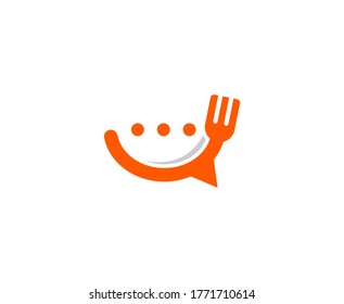 Chat logo form food restaurant icon vector 