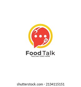 Chat logo form food restaurant icon vector