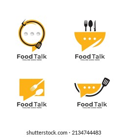 Chat logo form food restaurant icon vector