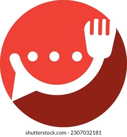 Chat logo form food restaurant icon vector design template food chat vector for restaurant.