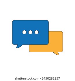 Chat Logo Icon Design. Chat icon vector isolated on white background. Trendy message symbol. Vector illustration. Eps file 404.