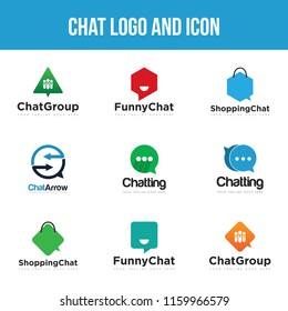 chat logo and icon set design template