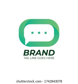 chat logo minimalist template using modern and gradient style