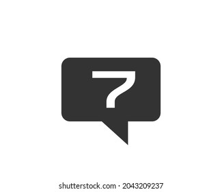 Chat-Logo auf 7 Buchstaben Konzept. Letter 7 Chat Logo. Design-Vorlage für das Kommunikationslogo des Buchstabens 7