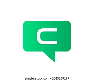 Logo De Chat En Concepto De Letra C. Logo De Chat De Letra C. Carta C con el logo de la burbuja de voz. Plantilla de diseño de logotipo de comunicación de carta C