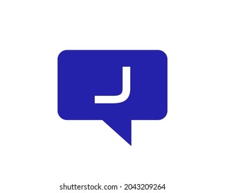 Chat Logo On J Letter Concept. Letter J Chat Logo. Letter J communication logo design template