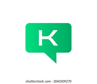 Chat Logo On K Letter Concept. Letter K Chat Logo. Letter K communication logo design template
